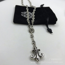 克罗伈经典船锚军花一体项链吊坠可调节欧美情侣潮牌复古网红同款