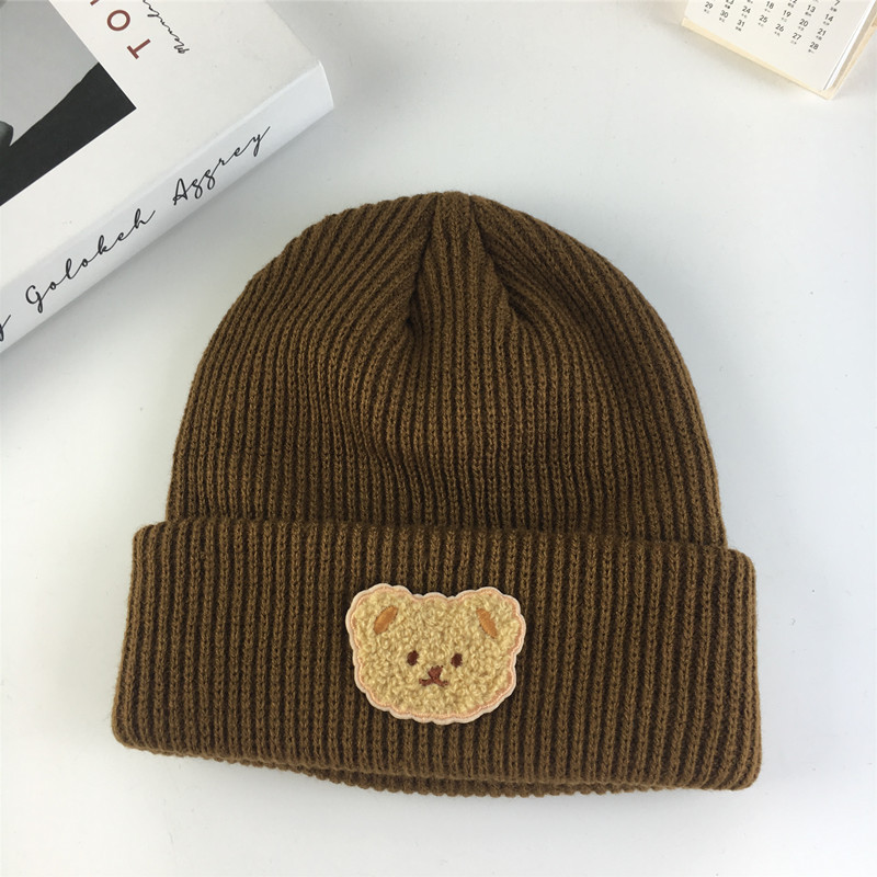 Gebreide beanie muts voor dames met berenoortjes winter warm_voghion.com
