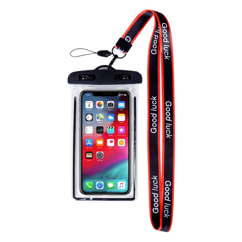 Luminous mobile phone waterproof bag transparent fluorescent diving protective case swimming drifting water park water in stock wholesale