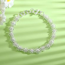 8730号 足银990民族风款花朵编织手链手工创作花丝手链