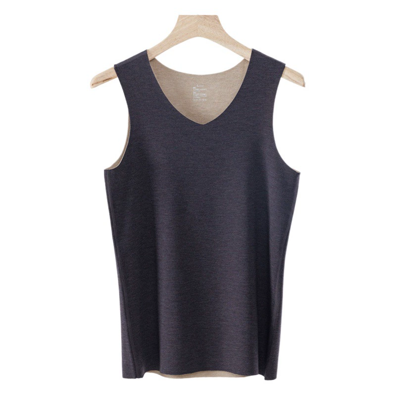 Кашемировый шелковый терможилет для мужчин, зимний бесшовный базовый слой с флисовой подкладкой для тепла.