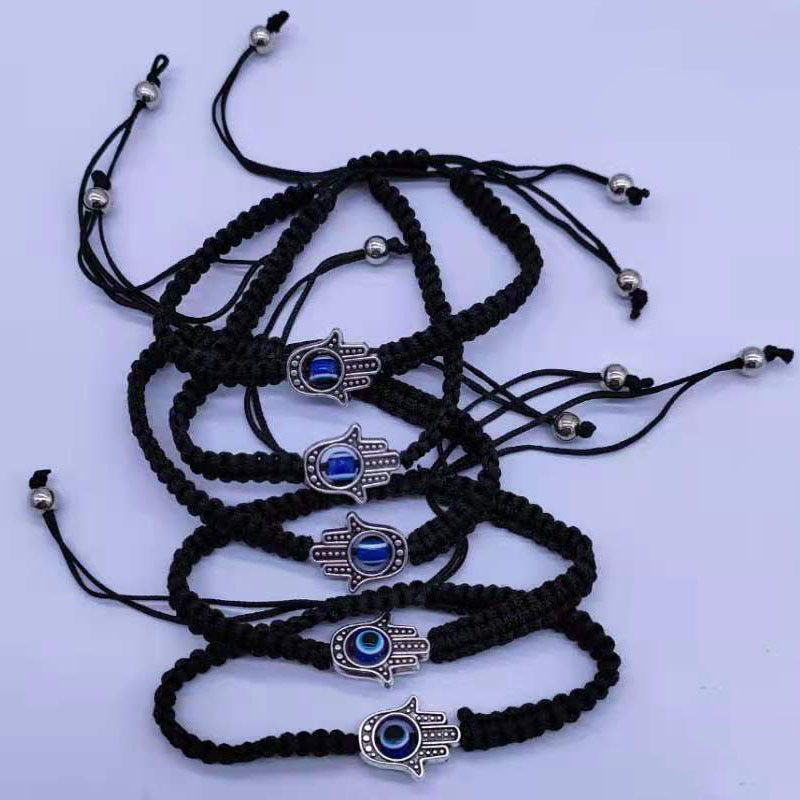 Ethnic Style Devilu0027S Eye Alloy rope Knitting Unisex Bracelets 1 Set
