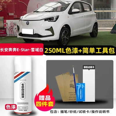 Changan Benben E-star original self-painting snowfield white and field green car scratch repair paint (Avtomobil boya qələmləri) - changan-benben-snowy-white-single-bottle-spray-paint-comes-with-brush-sandpaper