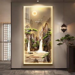 金山装飾絵画サンプルルームツーリングハイエンド玄関絵画ライト付きリビングルーム通路LEDクリスタル磁器絵画