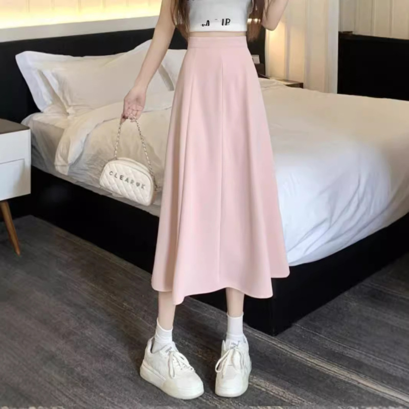 2026 New High-Waisted Casual Suit Umbrella Skirt for Women, Petite Size, Slimming Mid-Length Drapey A-Line Pencil Skirt