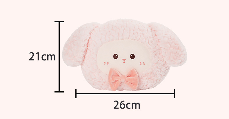 Cute Car Headrest and Lumbar Support, Comfortable Car Neck Pillow, Cartoon Creative Plush Bunny Car Lumbar Support Pillow