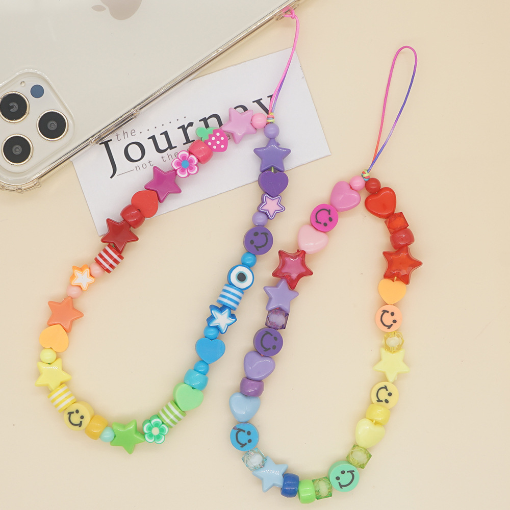 wholesale Bohemian beads soft pottery color smiley mobile phone chain Nihaojewelrypicture5