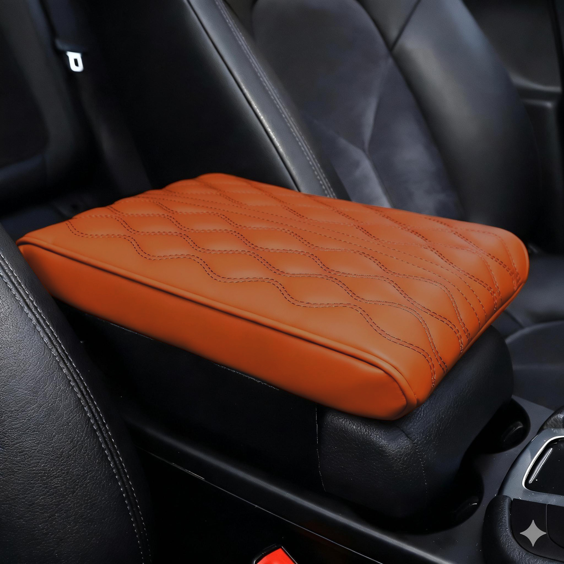 Armrest box pad, Universal Armrest Box Pad - wavy-memory-foam-armrest-heightening-pad-cayenne-color