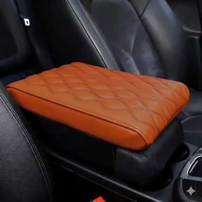 Armrest box pad, Armrest Box Mat Universal Model - wave-pattern-memory-foam-armrest-box-booster-pad-cayenne-color