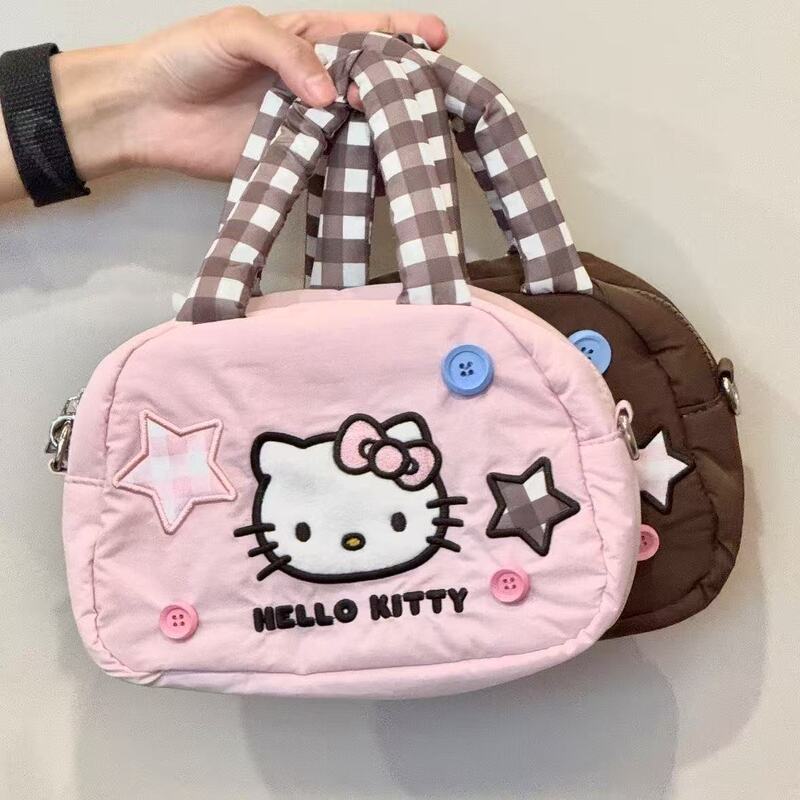 Hellokitty Cute Lightweight Handbag for Girls, Korean Style New down Cotton Cloud Bag, Single Shoulder Crossbody Bag Hellokitty Cute Lightweight Handbag for Girls, Korean Style New down Cotton Cloud Bag, Single Shoulder Crossbody Bag