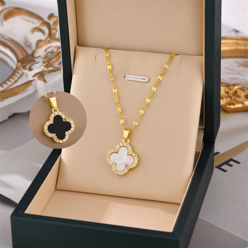 Collar de acero de titanio para mujeres simple y versátil estilo ligero de lujo nicho diseño de alta calidad no decoloración joyería de cadena de clavícula al por mayor