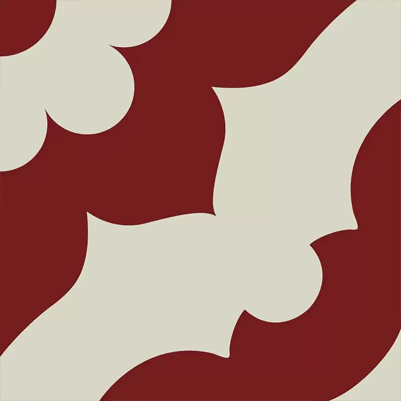 工厂定制300×300赤贫风摩洛哥红色小花砖餐厅民宿复古瓷砖地面砖