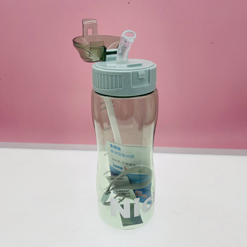 Tianyi 0719 taza de paja de silicona taza de agua 580ml taza de plástico mujeres embarazadas beber taza estudiante rebotando conveniente taza de agua