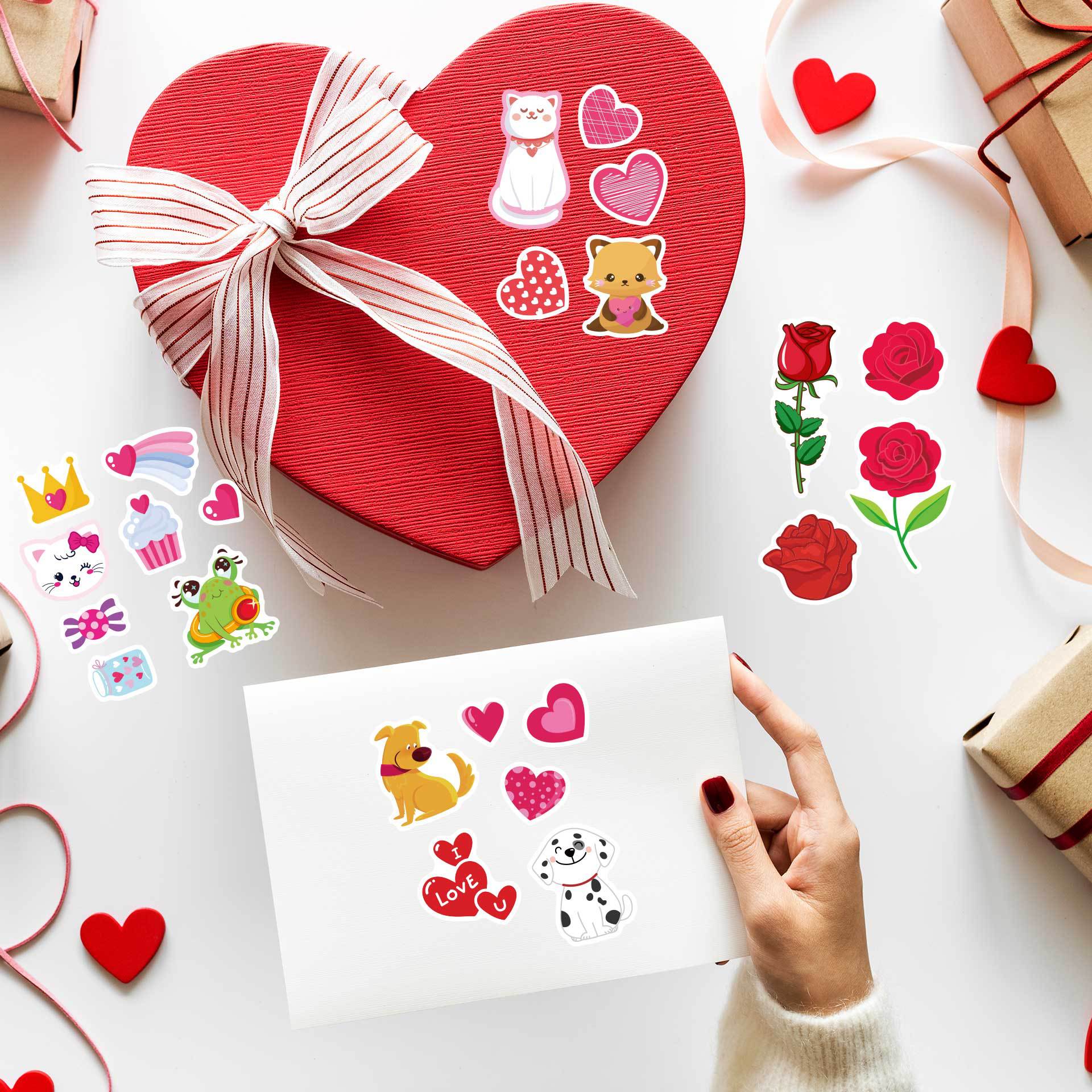 CM2311003 dibujos animados para niños lindo Día de San Valentín amor fresa rompecabezas interactivo entre padres e hijos DIY pegatinas