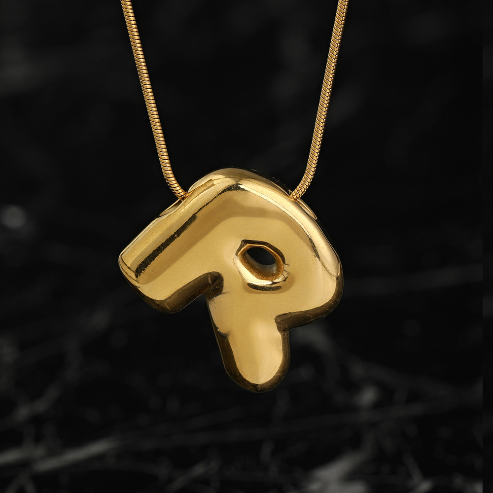 Colgante único venta cruzada de burbujas de fundición 26 collares de letras inglesas accesorios colgante DIY joyas de acero inoxidable