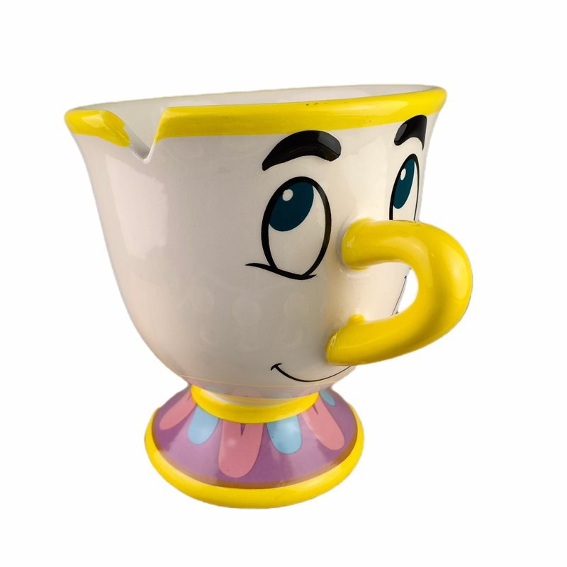 Olla de té cuidadosamente seleccionada Sra. Archie Taza La bella y la bestia Tetera Plato chapado en oro Taza de té Mr. PottsChip