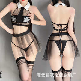 夜之迷情趣内衣性感睡衣女蕾丝吊带睡裙透视小胸显大床上免脱2618
