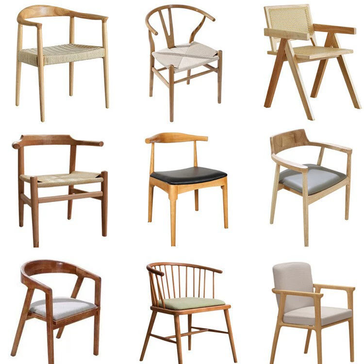 Столовая из цельного дерева простой современный повседневный стул