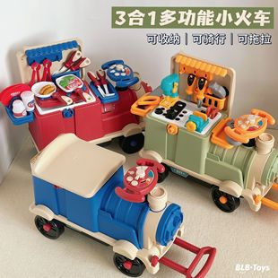 Koala Diary Children's 2-in-1 Train Role-Playing Kitchen Tool Doctor Set with Transformable Ride-On Train
