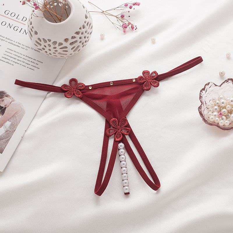 Japanese -style non -trace embroidered thong female hot one line of…