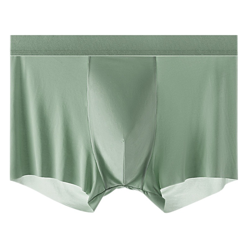 Ropa interior de seda de hielo para hombres color sólido cintura media algodón antibacteriano entrepierna transpirable ropa interior de hombre cómoda en stock fábrica al por mayor