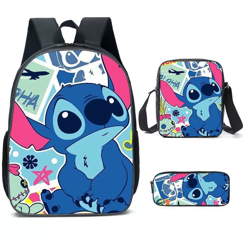 Cartoon backpack 3‑piece set — backpack, shoulder bag and pencil case, multistyle options
