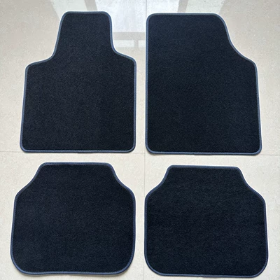 Velvet Non-Slip Floor Mats, Large: Universal Foot Pad - velvet-blue-edge-universal-4-piece-set