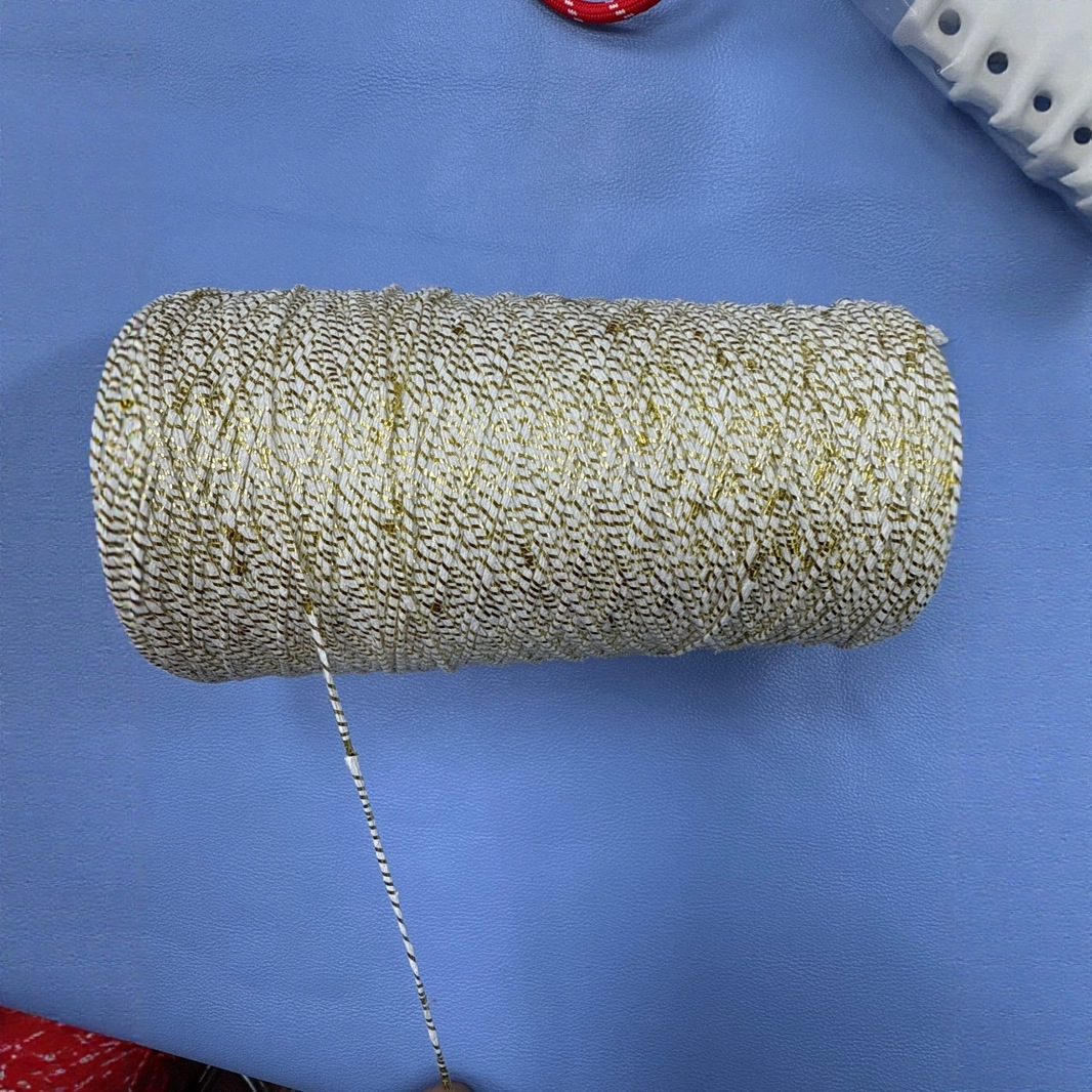 跨境圣诞节棉麻绳子手工diy编织双色麻绳圣诞礼物绑带跨境专供