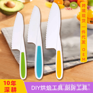 Children's Safety Plastic Fruit Knife Food Grade PP Material Kindergarten Chopped Toys Baking Tools Direct Selling