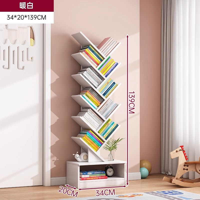 Estante de árbol simple estante de piso dormitorio contra la pared simple pequeño gabinete creativo moderno gabinete estrecho