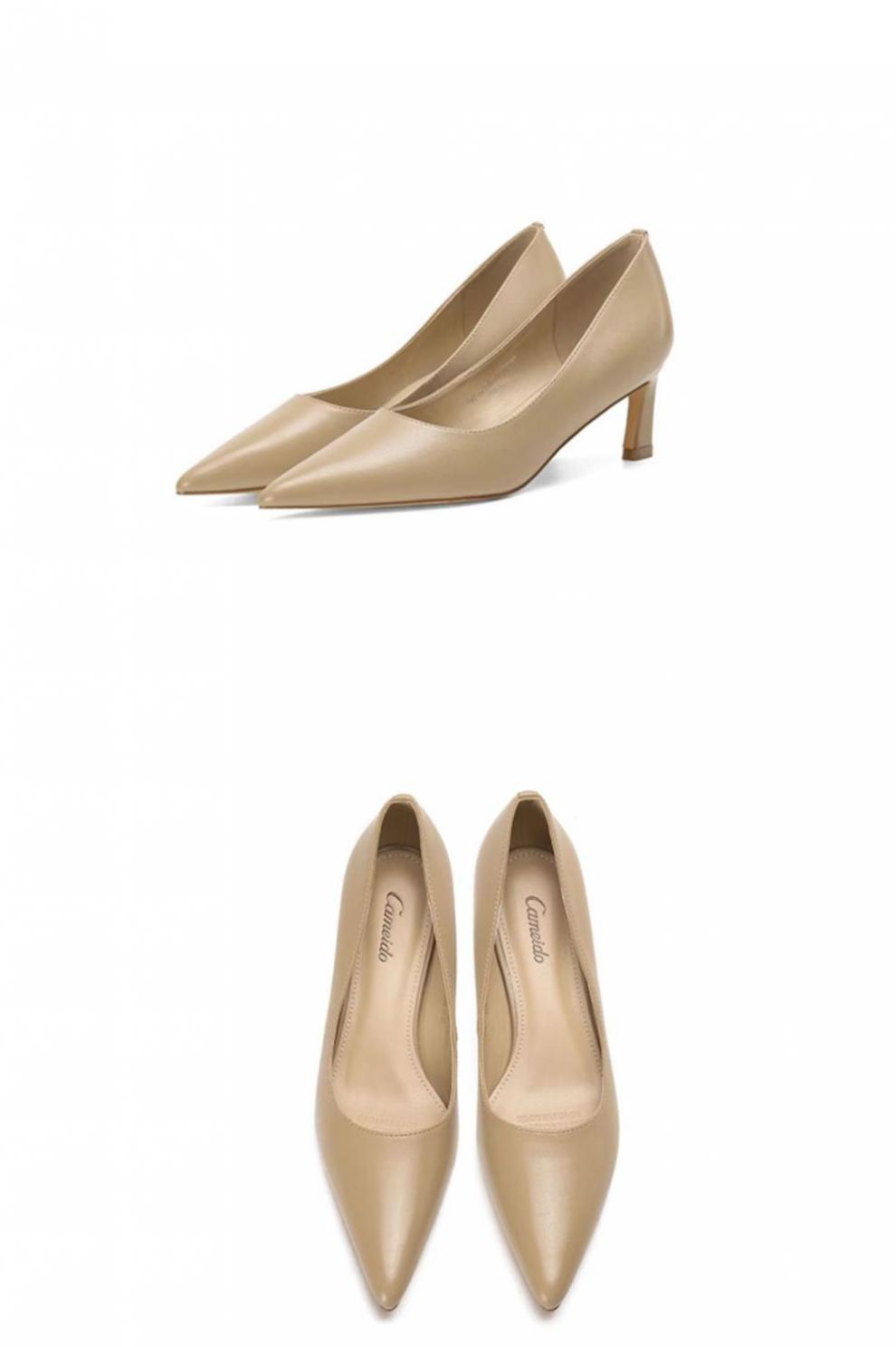 Echtes Rindsleder professionelle High Heels Damen schwarz 2024 Frühling und Herbst Nude Farbe spitzer feiner Absatz mit Rock Einzelschuhe Nischenarbeitsschuhe_voghion.com