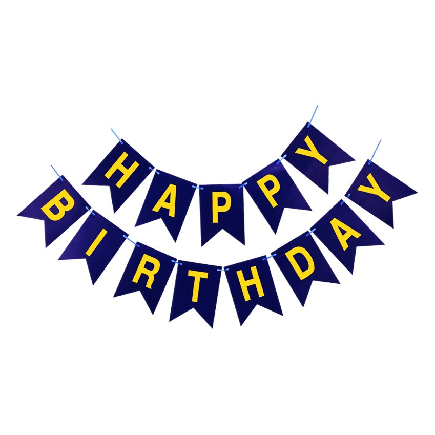 Feliz cumpleaños banner dorado cola de pescado bandera papel cumpleaños banner Fondo decoración cola de milano tirar bandera al por mayor