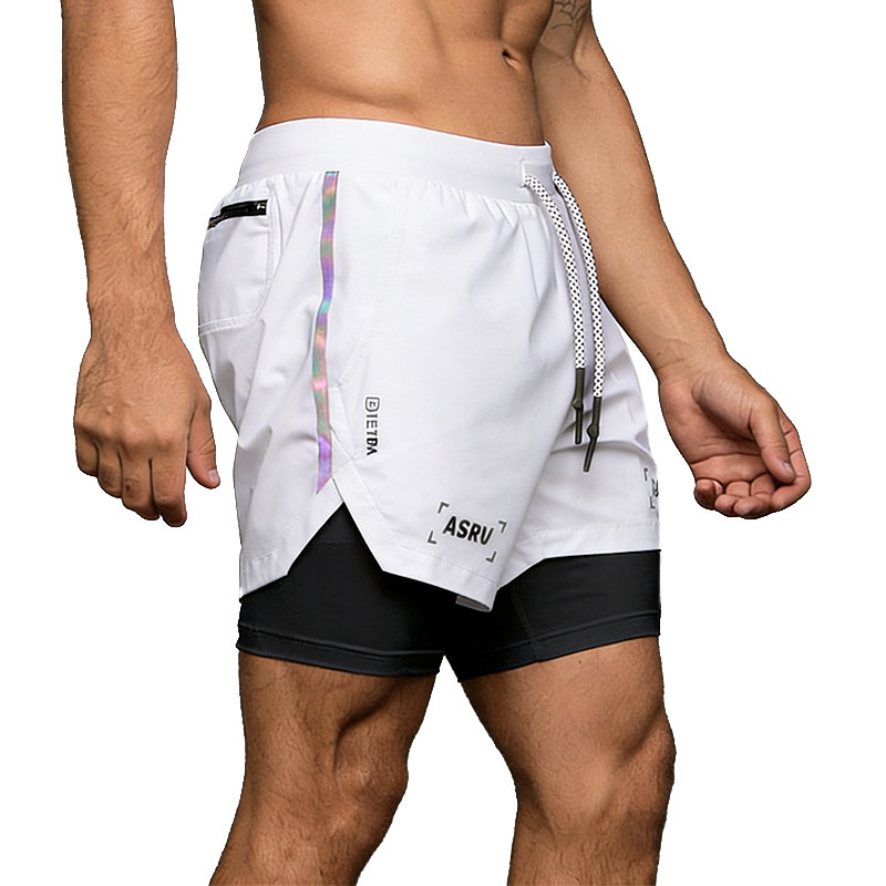 Cross-Border Men's Clothing Summer Men's Sports Shorts American Style Youth Waterproof Double-Layer Shorts Men's Multi-Pocket Running Quick-Dry Pants