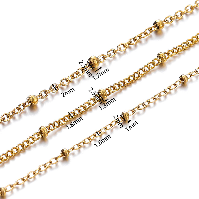 10g Weight Chain Jewelry Making Type DIY Jewelry Accessories Classification 2 M Quantity 304 Stainless Steel Material Solid Color Pattern All Seasons Season Plating Design Basic, Simple Style Style 2 M 304 Stainless Steel DIY Jewelry Accessories Chain Basic Simple Style Solid Color 5