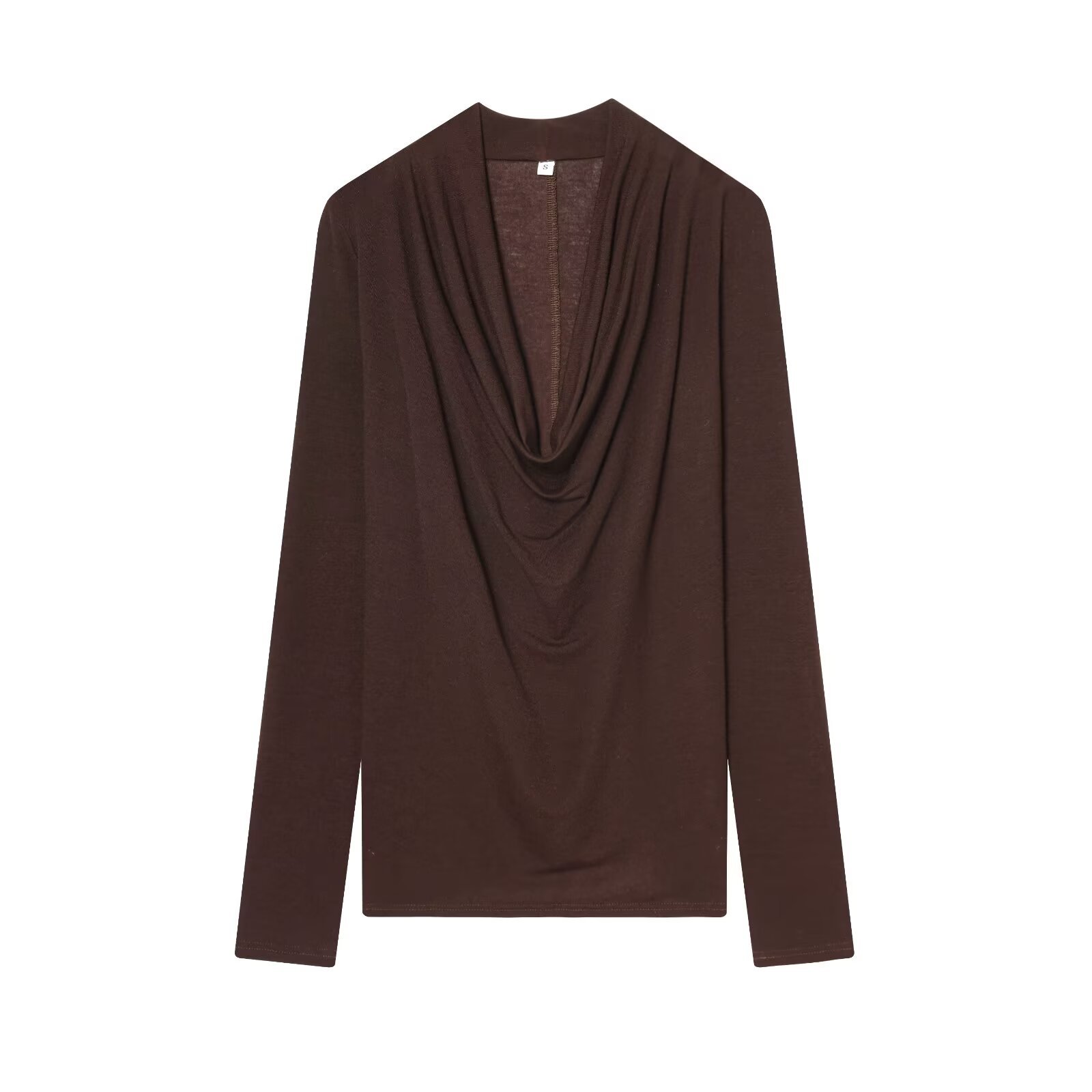 ng2510292 Cross-border European And American Women's Clothing, Popular On , Lyocell Draped T-shirt_ecoleips.com