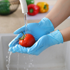 Disposable PVC gloves, thickened and powder-free, 100 pieces, 9-inch micro-elastic labor protection insulated beauty tattoo protective gloves