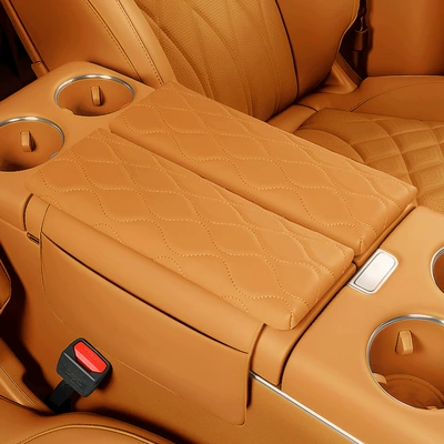 Zhiji Ls8 Dedicated Armrest Box Heightening Protective Cover, Original Car Color, Velcro Installation, Central Armrest Cover Pad (Armrest box pad) - zhiji-ls8-brown