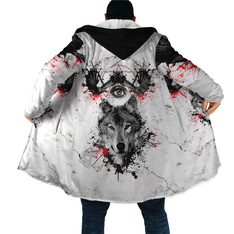 Patrón multicolor transfronterizo europeo y americano de impresión 3D Impresión digital cremallera capa con capucha capa cardigan abrigo de algodón acolchado