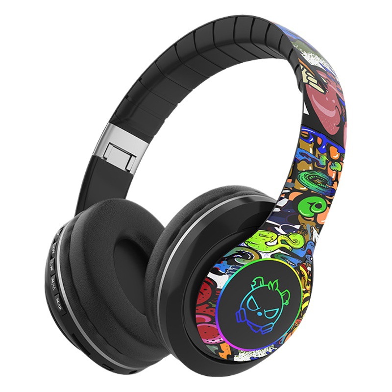 Transfronterizo caliente DR46 auricular Bluetooth creativo larga resistencia nacional patrón de moda llamada auricular Bluetooth Inalámbrico