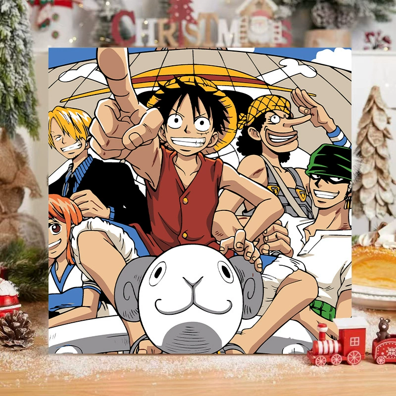 One Piece цифровая масляная живопись DIY раскраска, ручная роспись, Луффи Зоро, аниме-постер, ручная работа