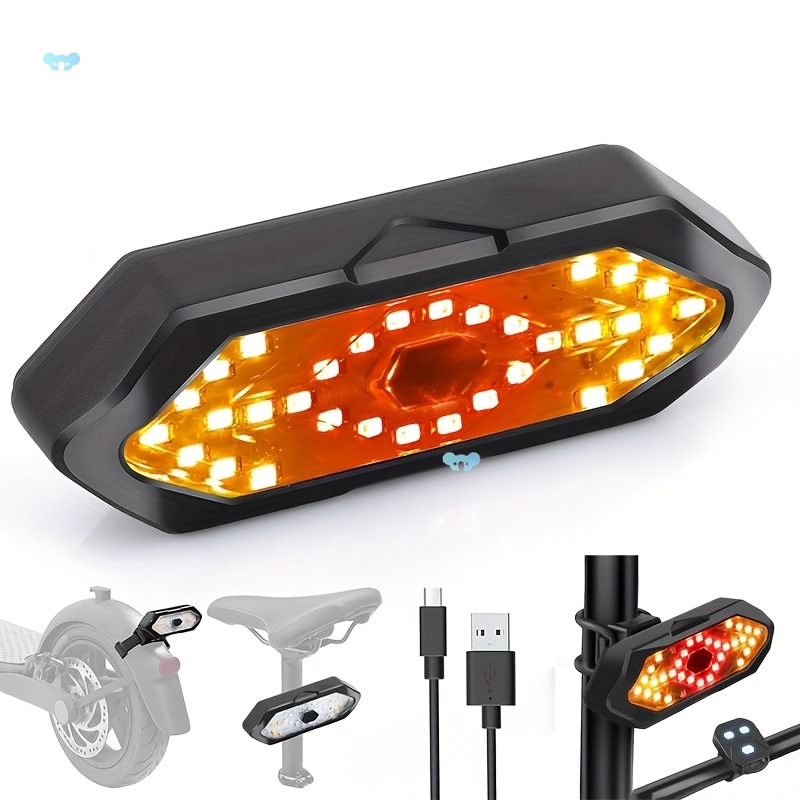 Usb Rechargeable Bike Tail Light con Turn Signals Wires