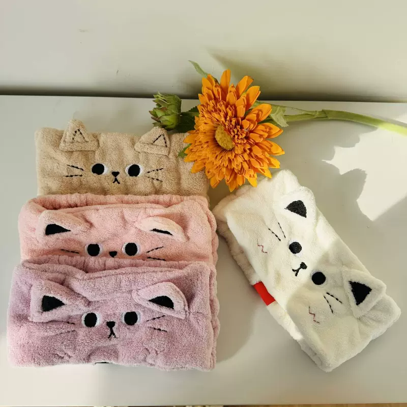 洗脸可爱束发带加宽加大高弹猫咪珊瑚绒吸水卡通厂家批发爆款