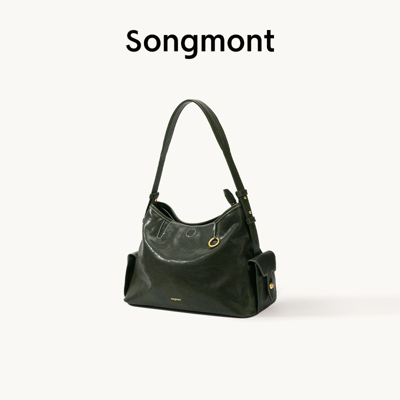 李娜Songmont山下有松循迹系列hobo包植鞣牛皮单肩斜挎手提软包|undefined