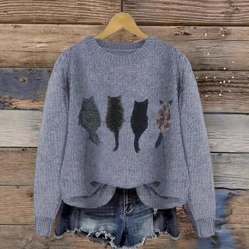 2025 Western and Eastern Cross-Border Foreign Trade Women's Knitwear 3D Digital Series Printing Round Neck Knitwear Manufacturer Best Selling