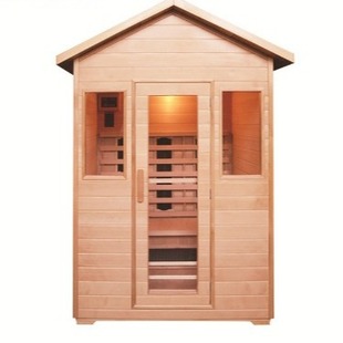 Solid wood material outdoor far infrared ray dry steam room IR sauna 3 people