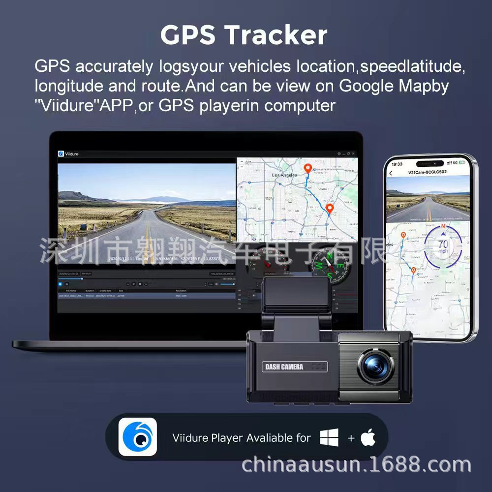 Cross-Border New Model Wifi Recorder with Mobile Phone Connectivity, Gps Parking Monitoring, High-Definition Driving Recorder 4Kadas