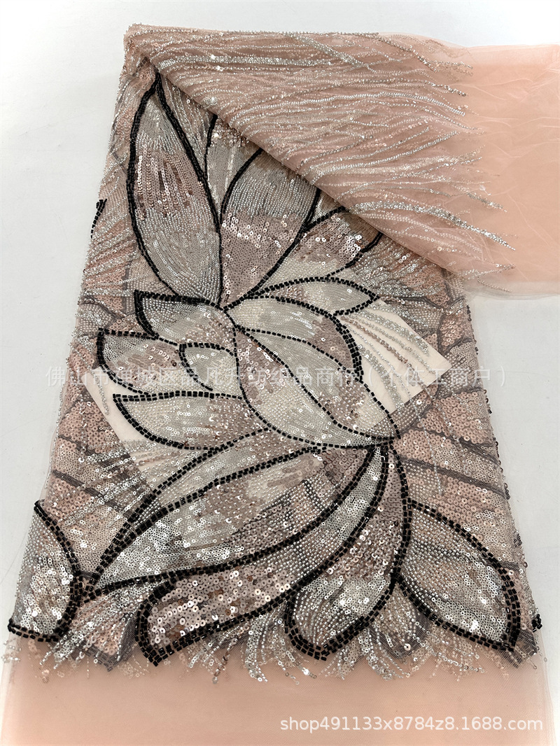 Industria pesada, cuentas, lentejuelas, telas, vestidos de moda, vestidos de baile, vestidos de cena para damas, telas bordadas, venta al por mayor transfronteriza