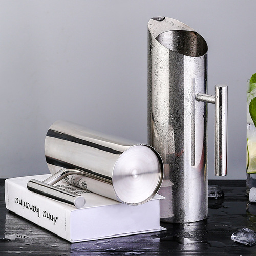Stainless steel straight-body ice bucket bar separator, ice pot, water pot, cocktail cold water pot, cold brew coffee pot, fruit press pot