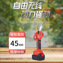 外贸电动4.5修枝剪 充电式无线锂电动剪刀园林剪果树剪枝刀剪枝机