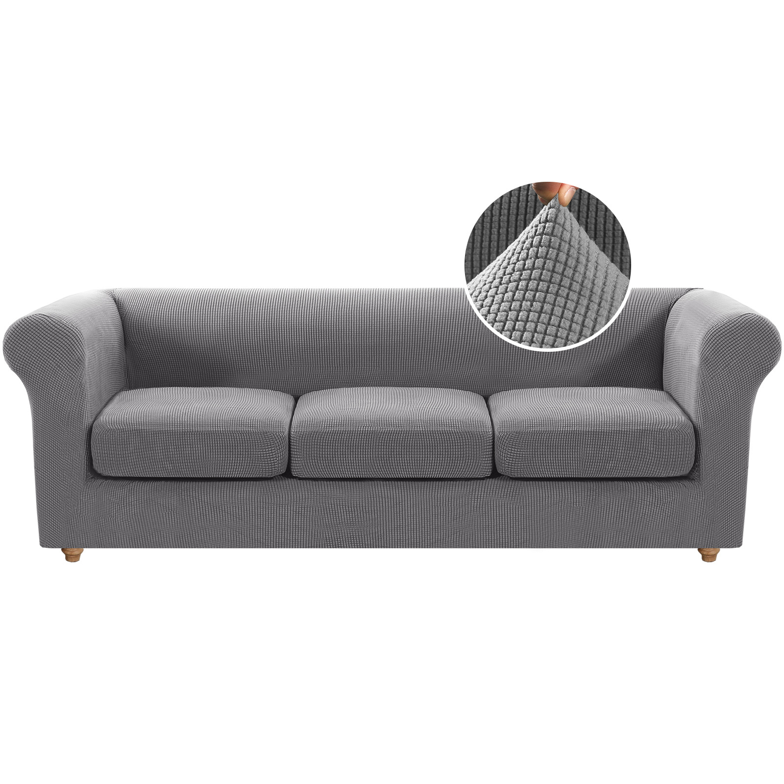 Ananas retro vattentätt och smutsavvisande heltäckande sofföverdrag med platt rygg, hög elastisk helklädsel_voghion.com